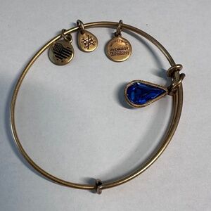 Alex and Ani Gold tone September Blue Birthstone Bangle Bracelet